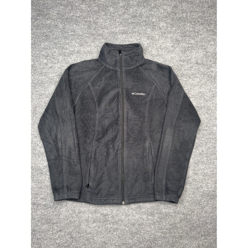 Columbia Full Zip Fleece Jacket Men's Large Charcoal Outdoor Softshell‎